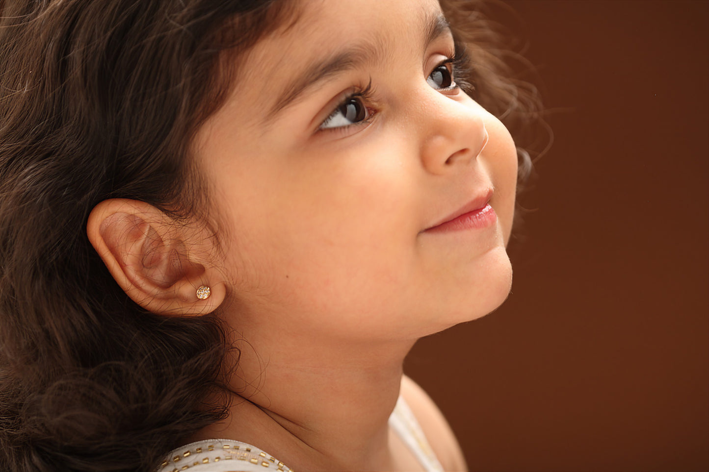 The Babyrasa Mala Gold and Diamond Ear Studs by Rasvihar