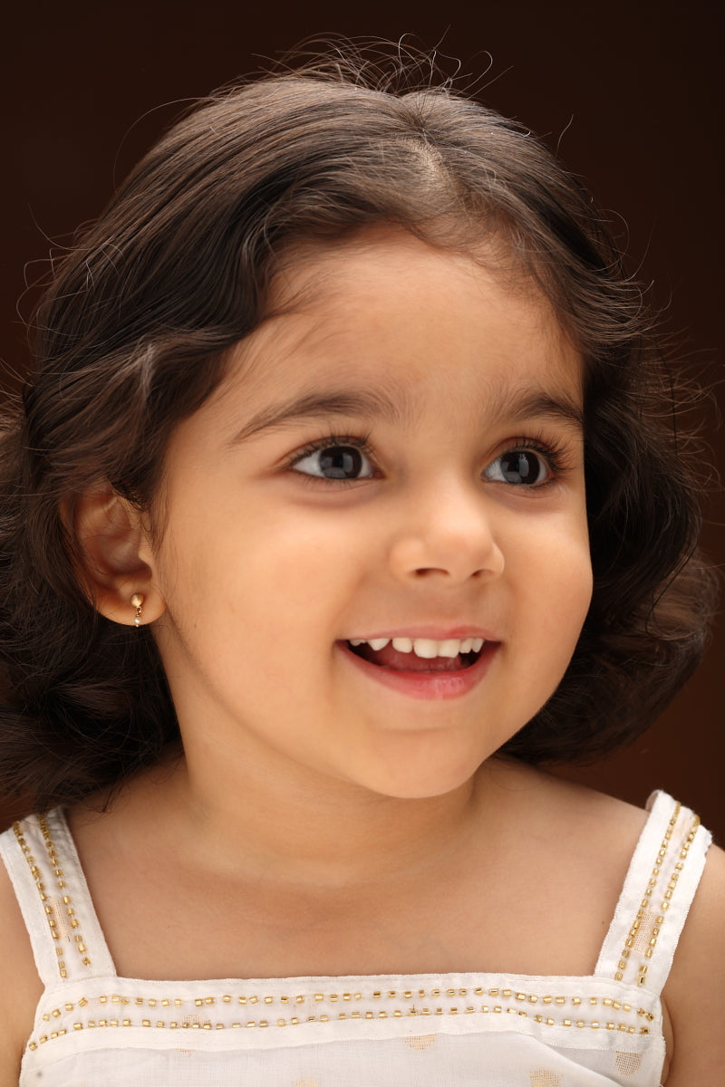 The Babyrasa Aparna Geometric Gold and Pearl Ear Studs by Rasvihar