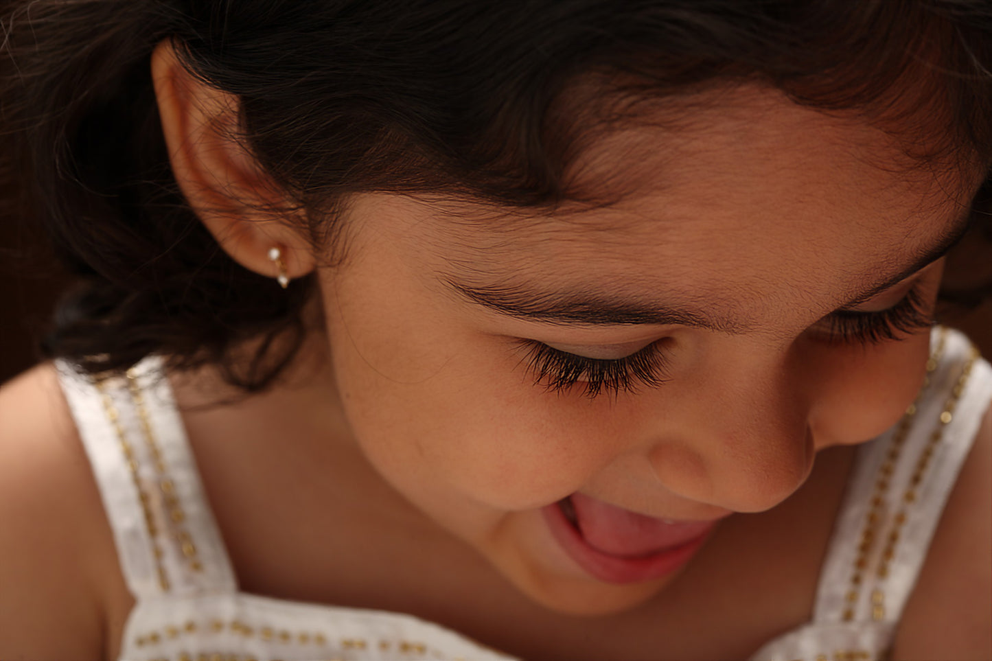 The Babyrasa Varsha Gold, Diamond and Pearl Ear Studs by Rasvihar