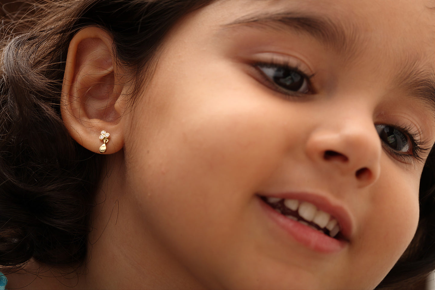 The Babyrasa Rukmini Gold and Diamond Ear Studs by Rasvihar
