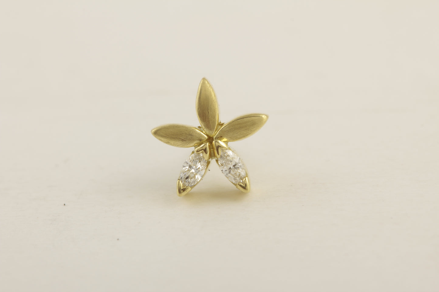 The Babyrasa Sheya Petal Gold and Diamond Ear Studs by Rasvihar