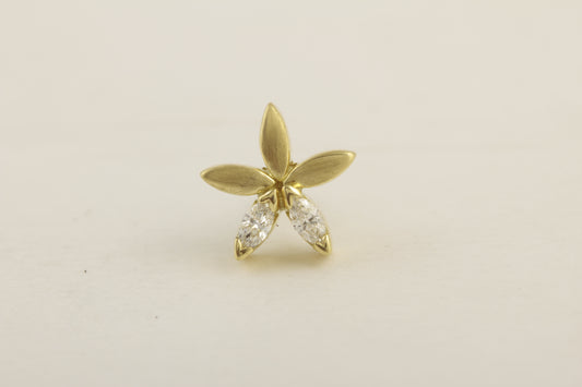 The Babyrasa Sheya Petal Gold and Diamond Ear Studs by Rasvihar