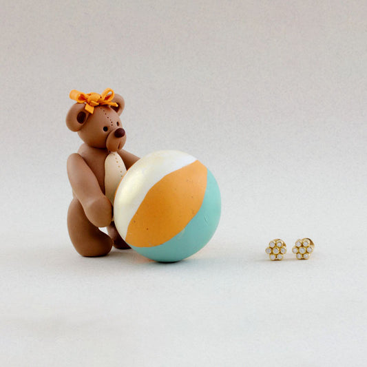 The Babyrasa Pranali Floral Gold and Diamond Ear Studs by Rasvihar