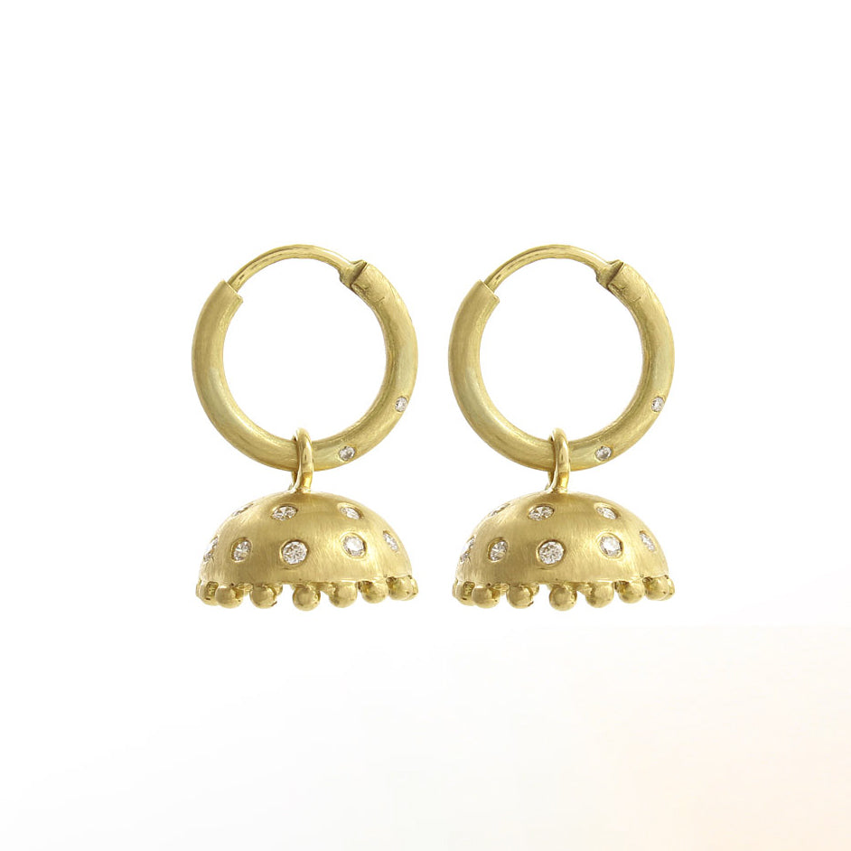 The Babyrasa Hima Flush setting Gold and Diamond Jhumka by Rasvihar