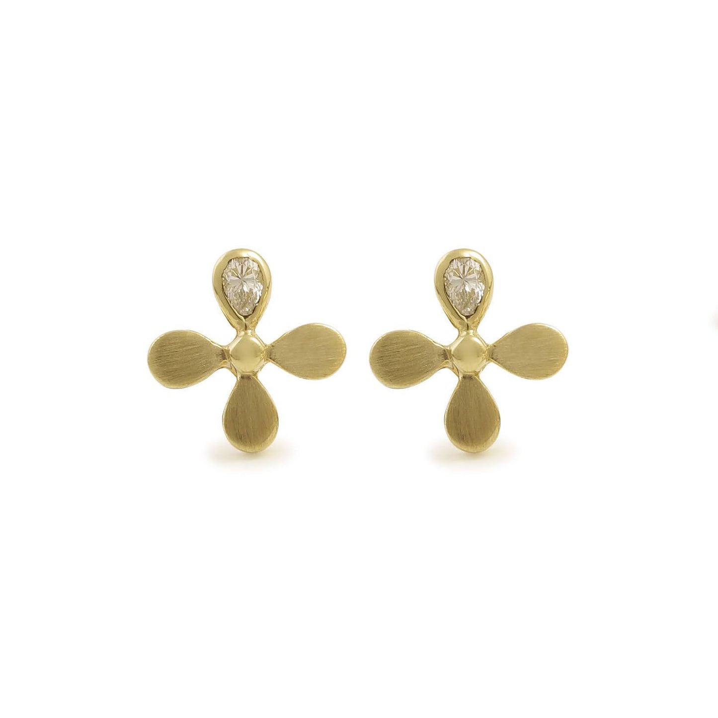 The Babyrasa Praniti Floral Gold and Diamond Ear Studs by Rasvihar