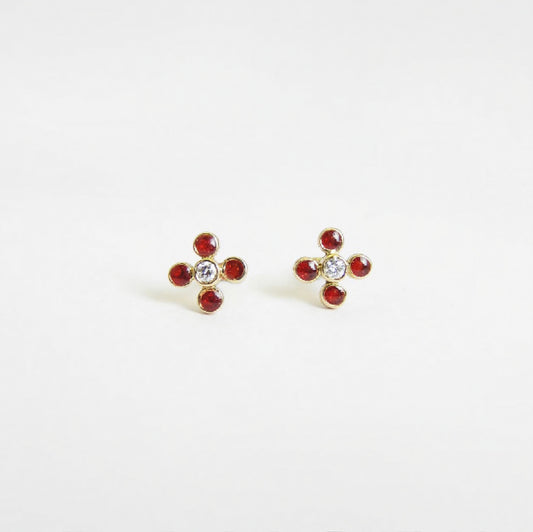 The Babyrasa Deepali Enamel Gold and Diamond Ear Studs by Rasvihar