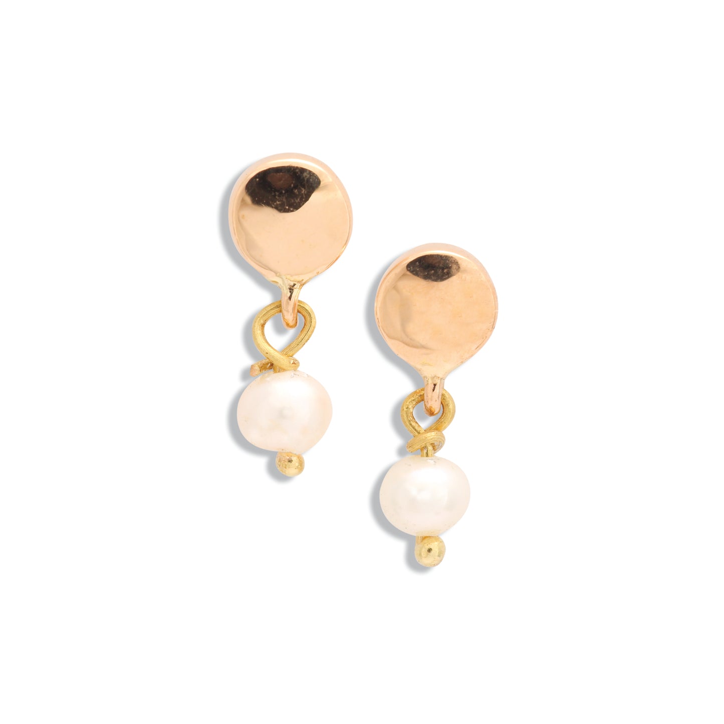The Babyrasa Geetika Geometric Gold and Pearl Ear Studs by Rasvihar