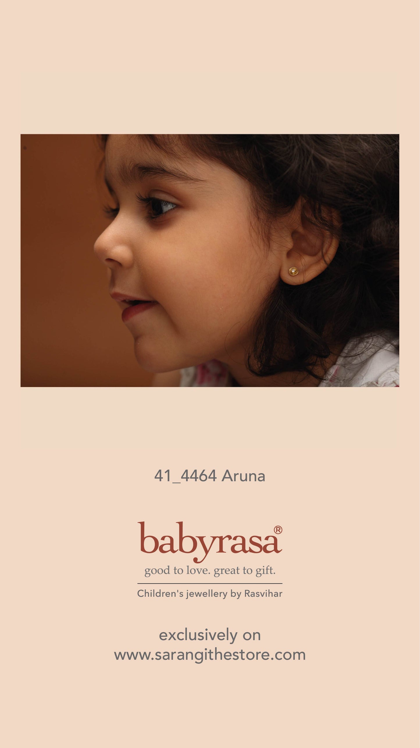 The Babyrasa Aruna Floral Gold and Diamond Ear Studs by Rasvihar