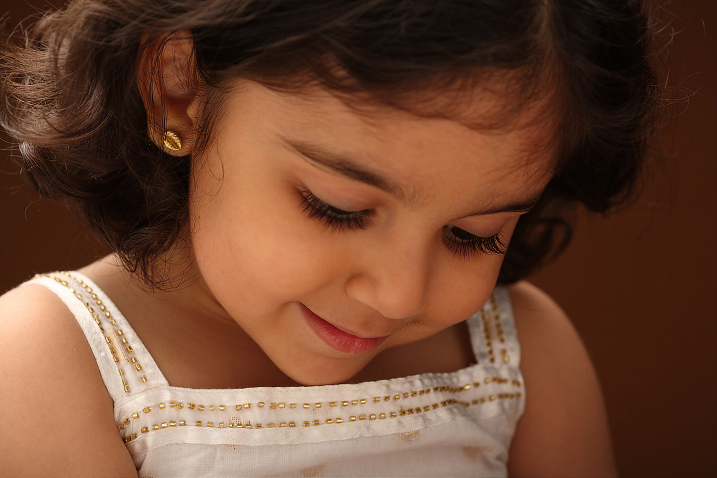 The Babyrasa Komal Cowrie Series Gold Ear Studs by Rasvihar