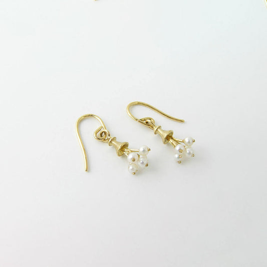 The Babyrasa Shaili Gold and Pearl Ear Studs by Rasvihar