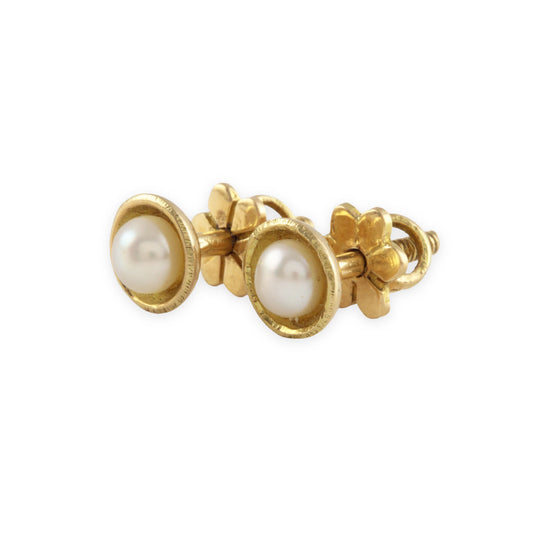 The Babyrasa Kiara Gold and Pearl Ear Studs by Rasvihar