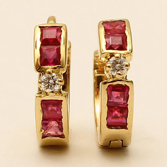 The Babyrasa Swati Gold, Diamond and Ruby Bali by Rasvihar