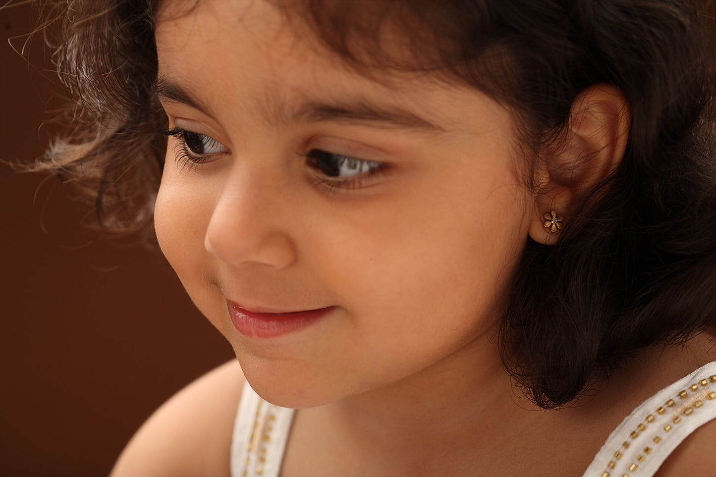 The Babyrasa Archana Floral Gold and Diamond Ear Studs by Rasvihar