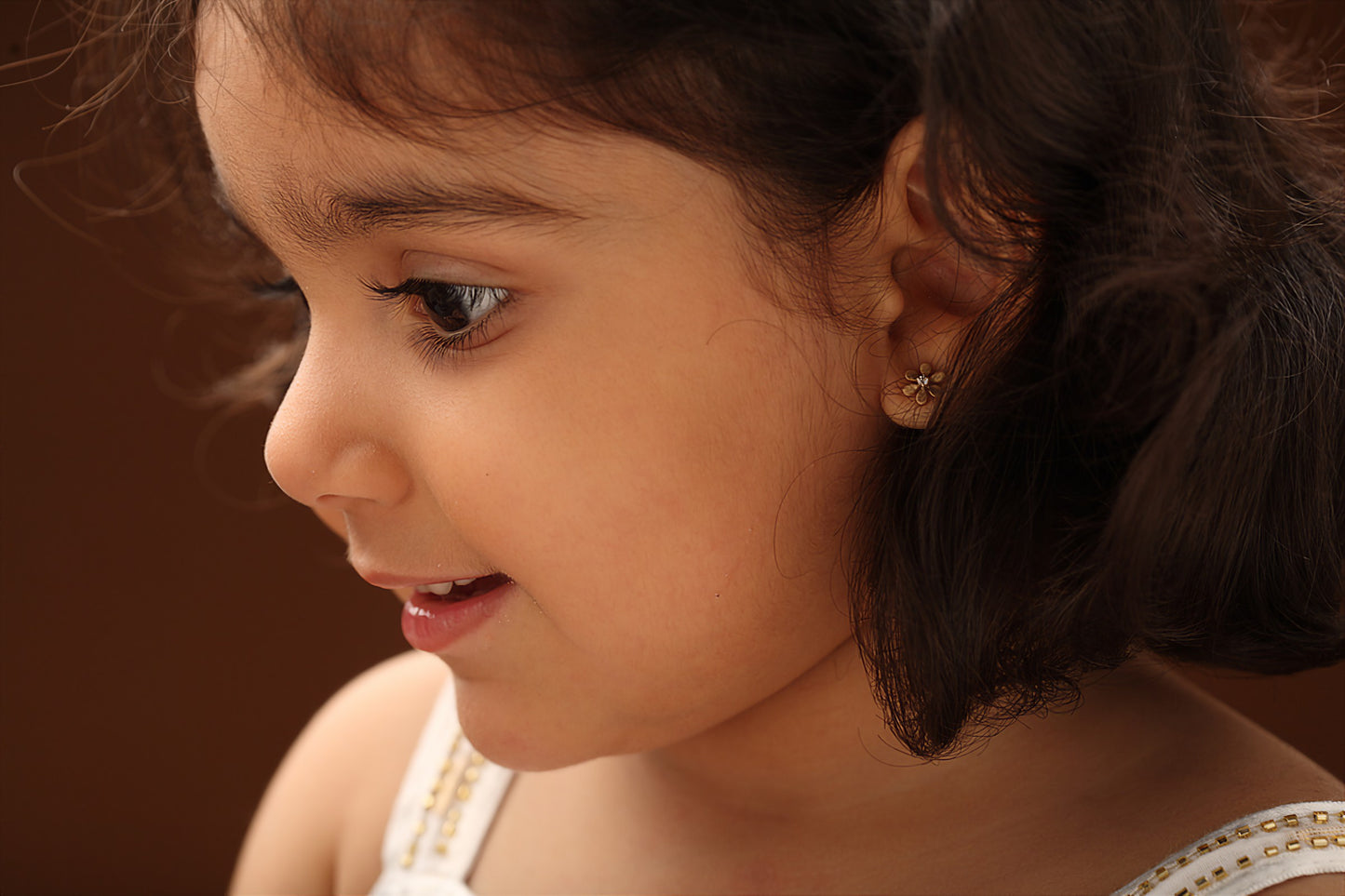 The Babyrasa Archana Floral Gold and Diamond Ear Studs by Rasvihar