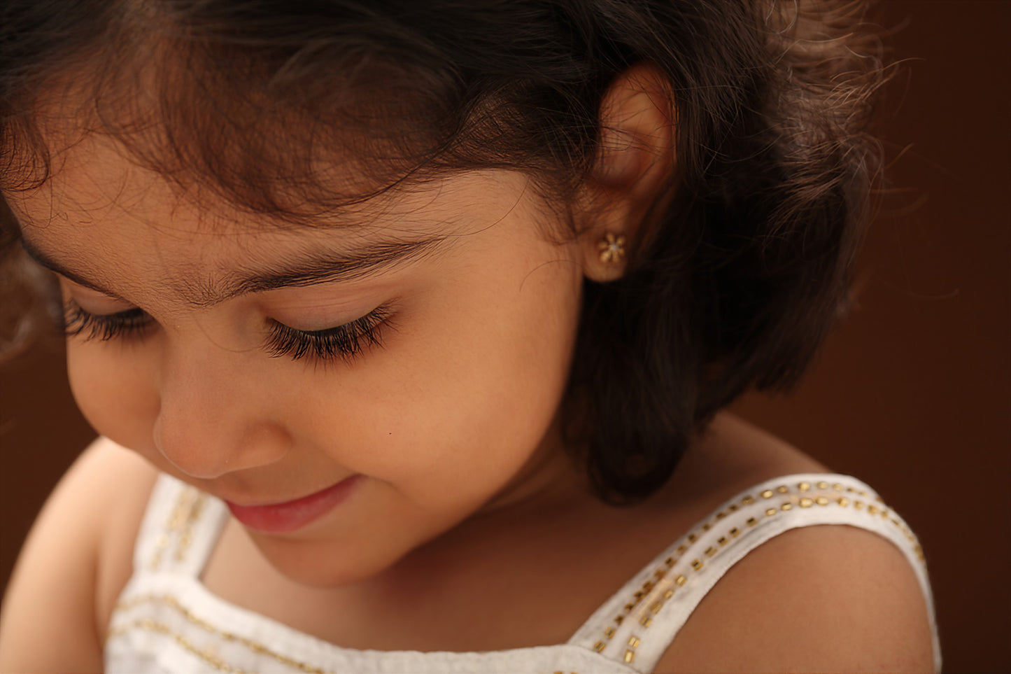 The Babyrasa Archana Floral Gold and Diamond Ear Studs by Rasvihar