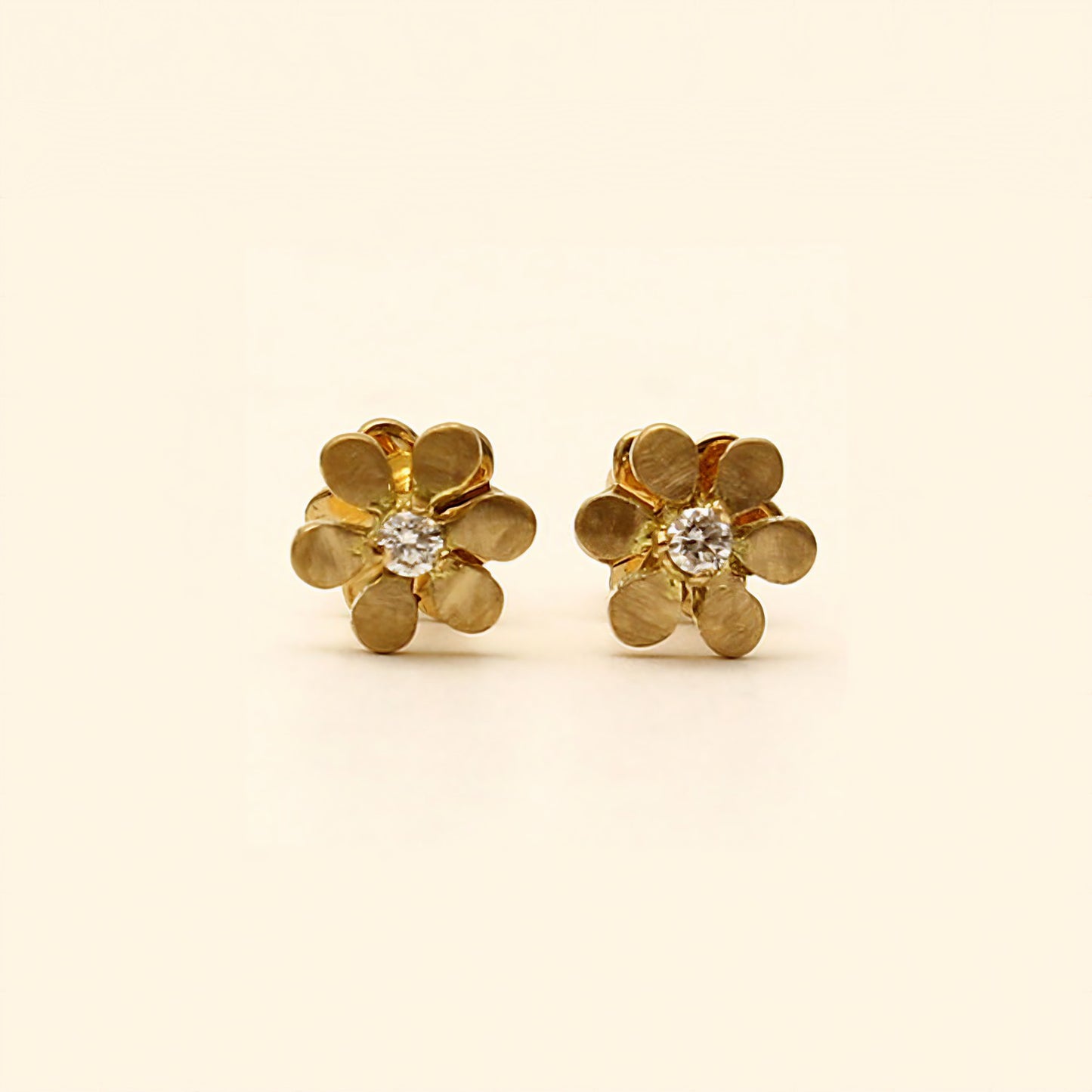 The Babyrasa Archana Floral Gold and Diamond Ear Studs by Rasvihar