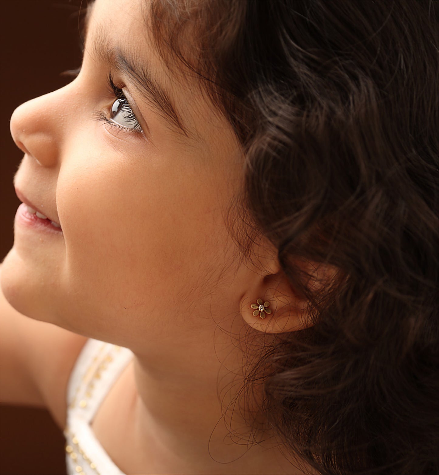 The Babyrasa Archana Floral Gold and Diamond Ear Studs by Rasvihar