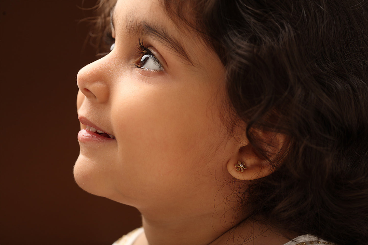 The Babyrasa Archana Floral Gold and Diamond Ear Studs by Rasvihar