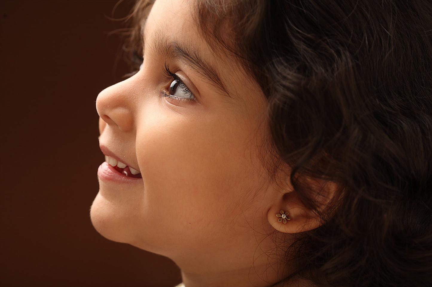 The Babyrasa Archana Floral Gold and Diamond Ear Studs by Rasvihar