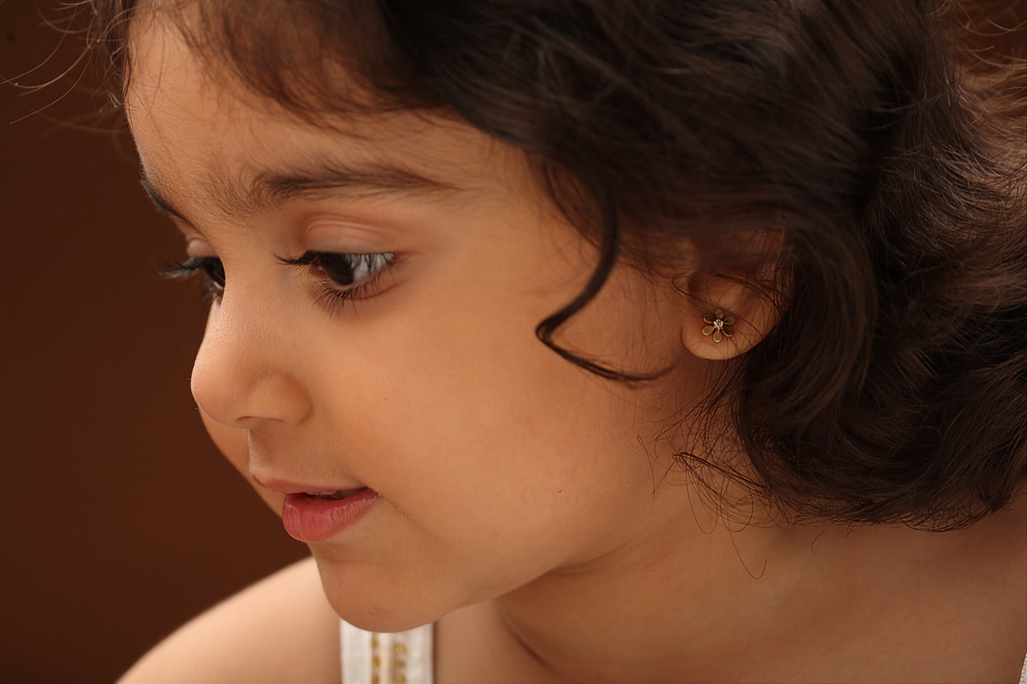 The Babyrasa Archana Floral Gold and Diamond Ear Studs by Rasvihar