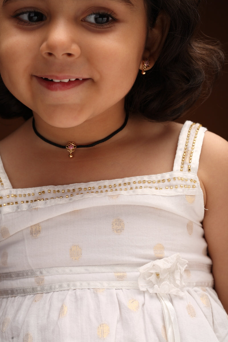 The Babyrasa Lavanya Floral Gold and Pink Sapphire Pendant by Rasvihar
