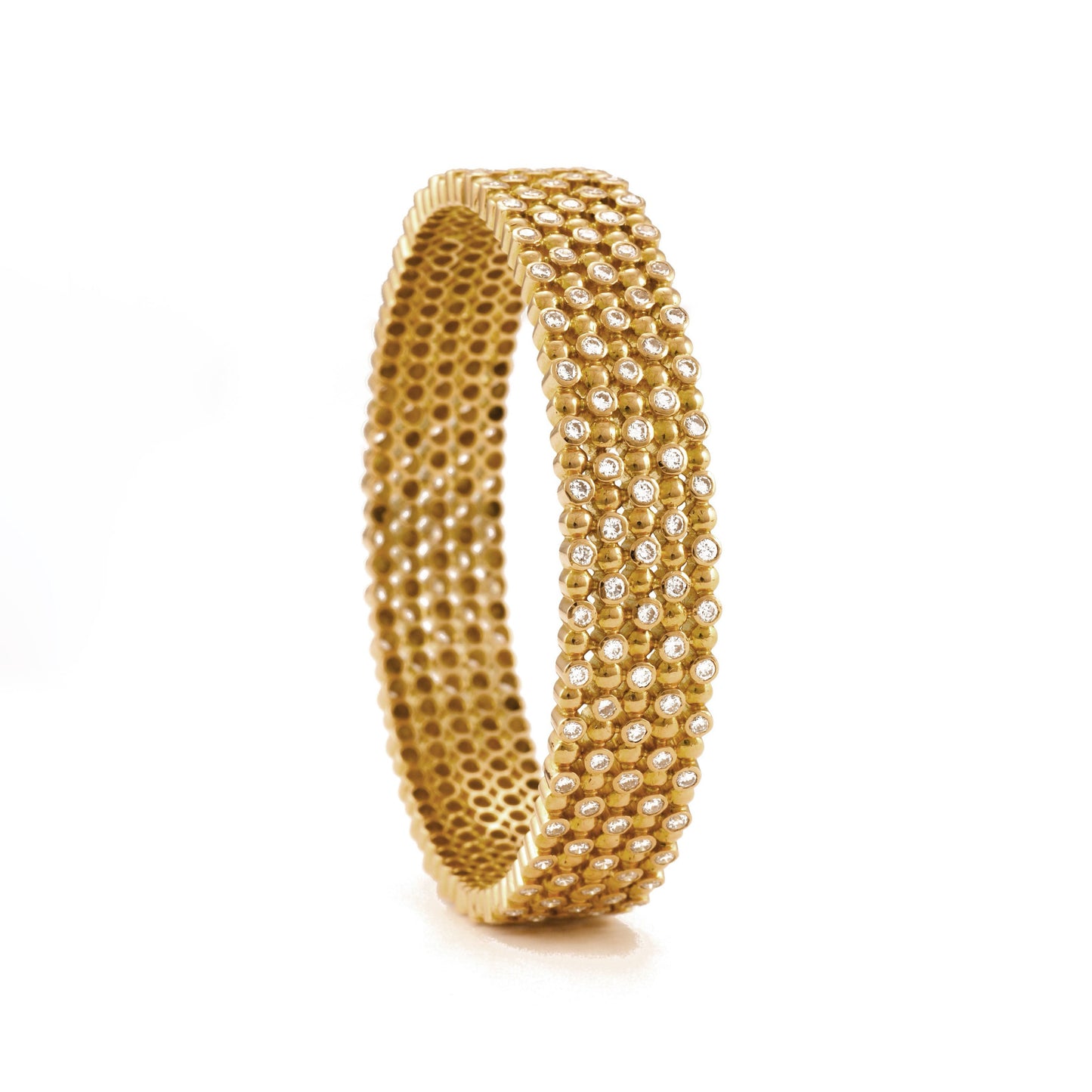 The Gayatri Chhaya Series Gold and Diamond Bangle by Rasvihar