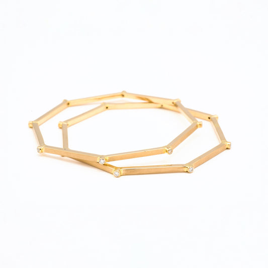 The Vidyu Gold and Diamond Bangle by Rasvihar