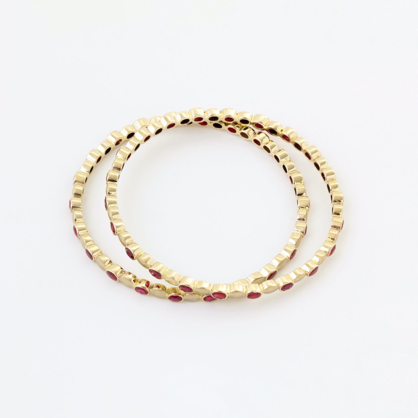 The Keerthana Gold and Ruby Bangle by Rasvihar