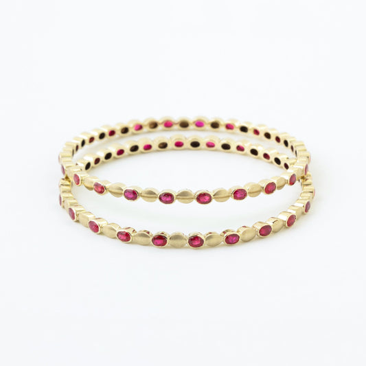 The Keerthana Gold and Ruby Bangle by Rasvihar