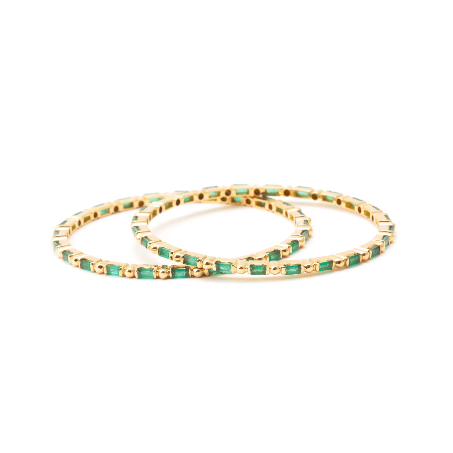 The Abi Gold and Emerald Bangle by Rasvihar