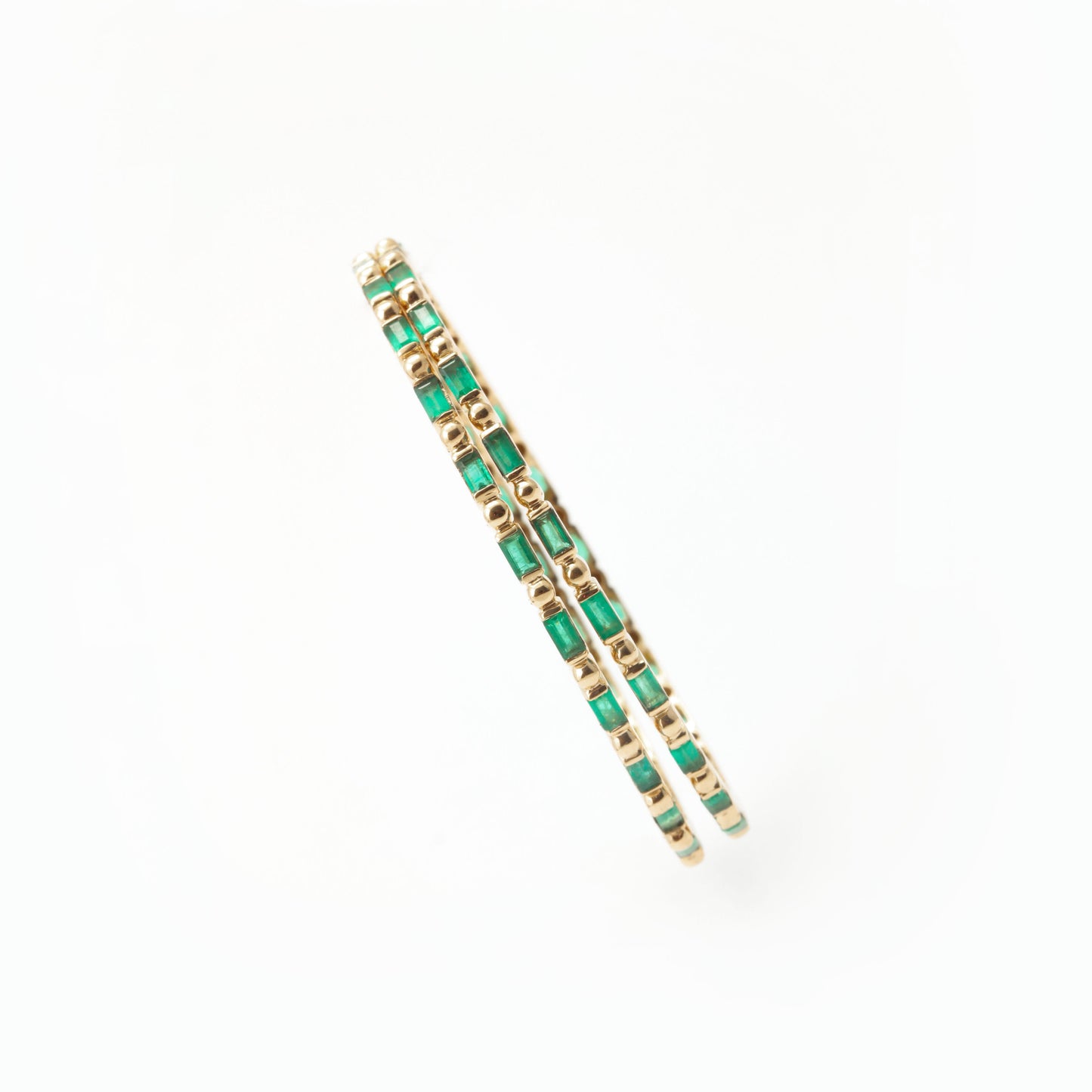 The Abi Gold and Emerald Bangle by Rasvihar