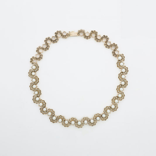 The Kesari Gold, Diamond and Pearl Necklace by Rasvihar