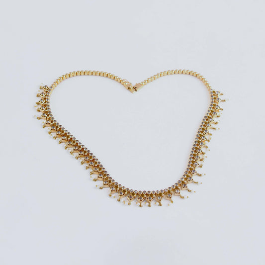 The Janjhuti Gold, Diamond and Pearl Necklace by Rasvihar