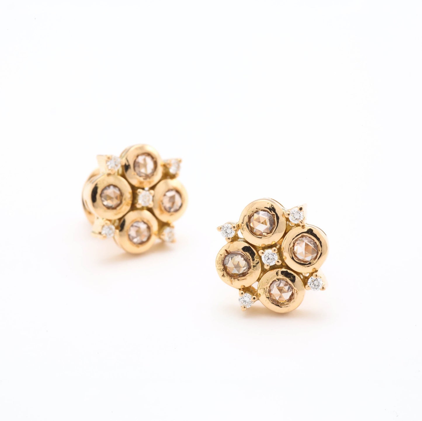 The Sneha Gold and Diamond Ear Studs by Rasvihar