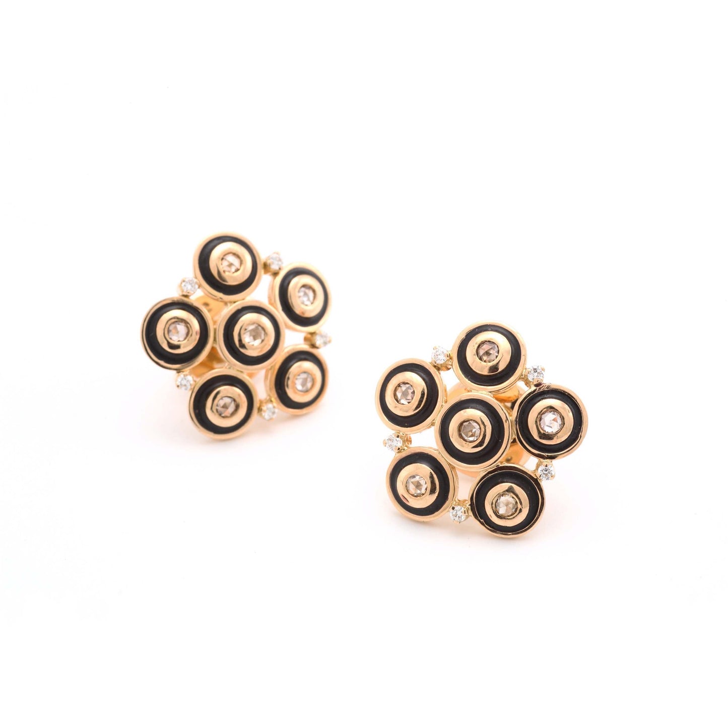 The Bhumika Gold and Diamond Ear Studs by Rasvihar