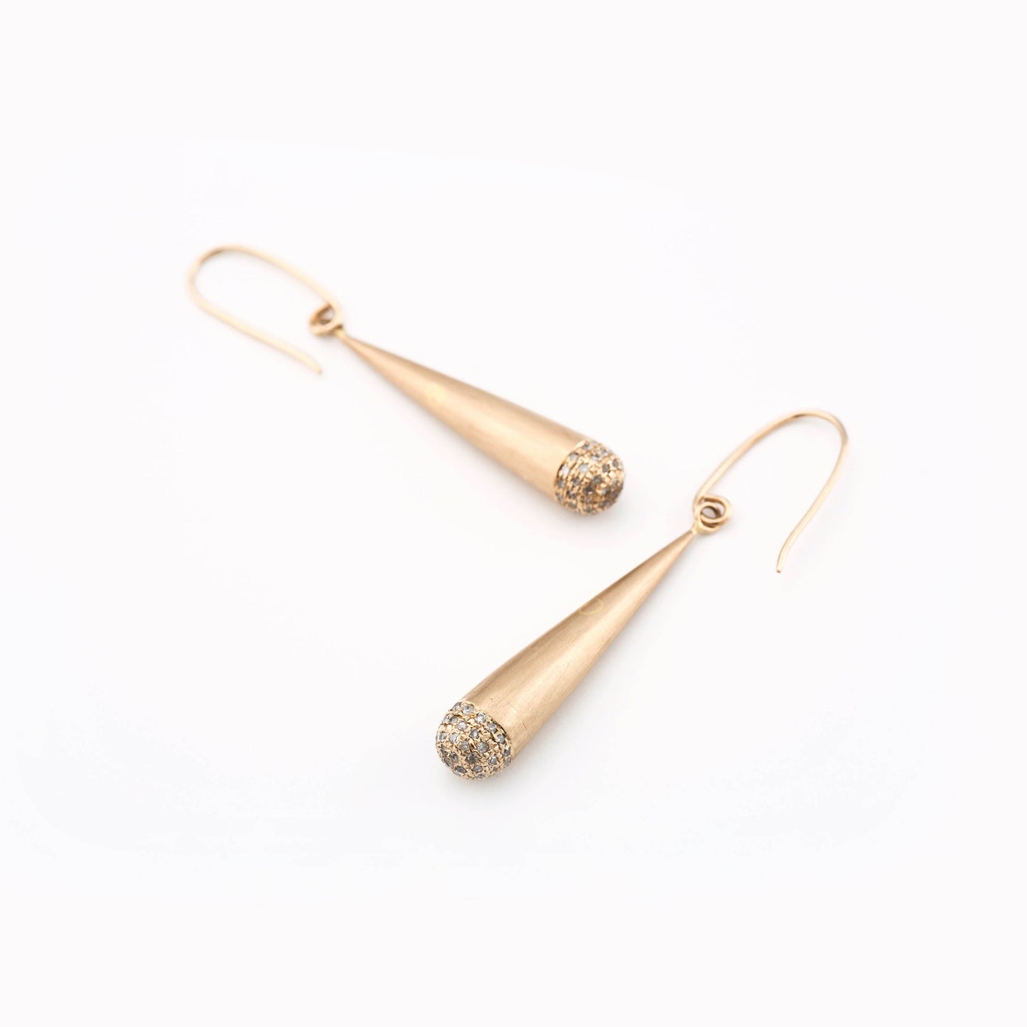 The Mohanam Gold and Diamond Long Earrings by Rasvihar