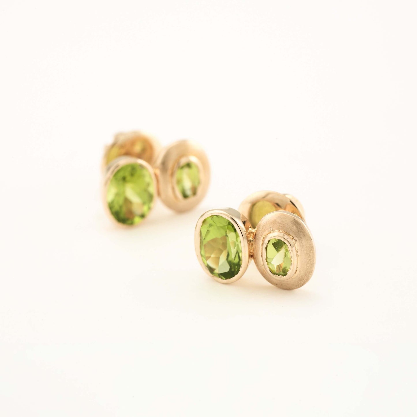 The Bhoomika Gold and Peridot Ear Studs by Rasvihar