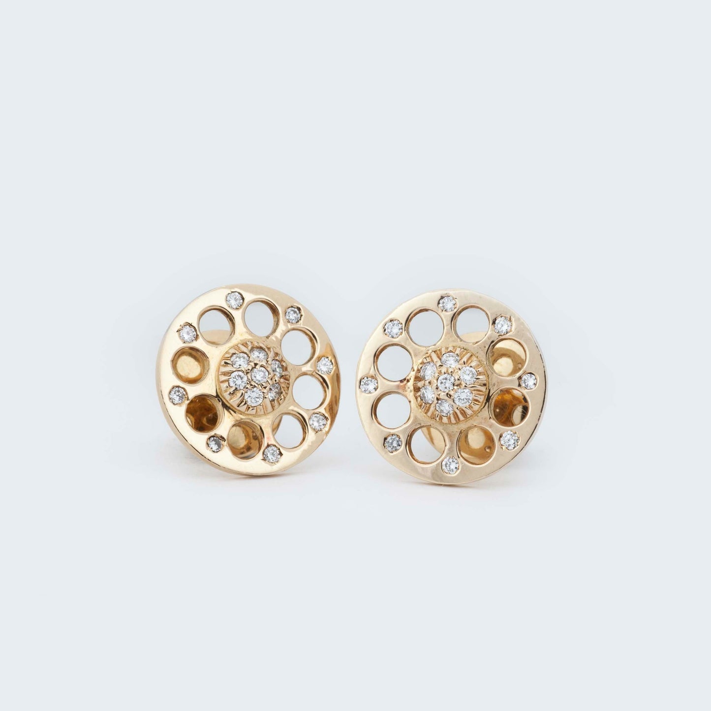 The Bhavika Gold and Diamond Ear Studs by Rasvihar