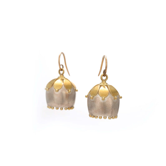 The Maya SiGo Silver Gold Jhumka by Rasvihar