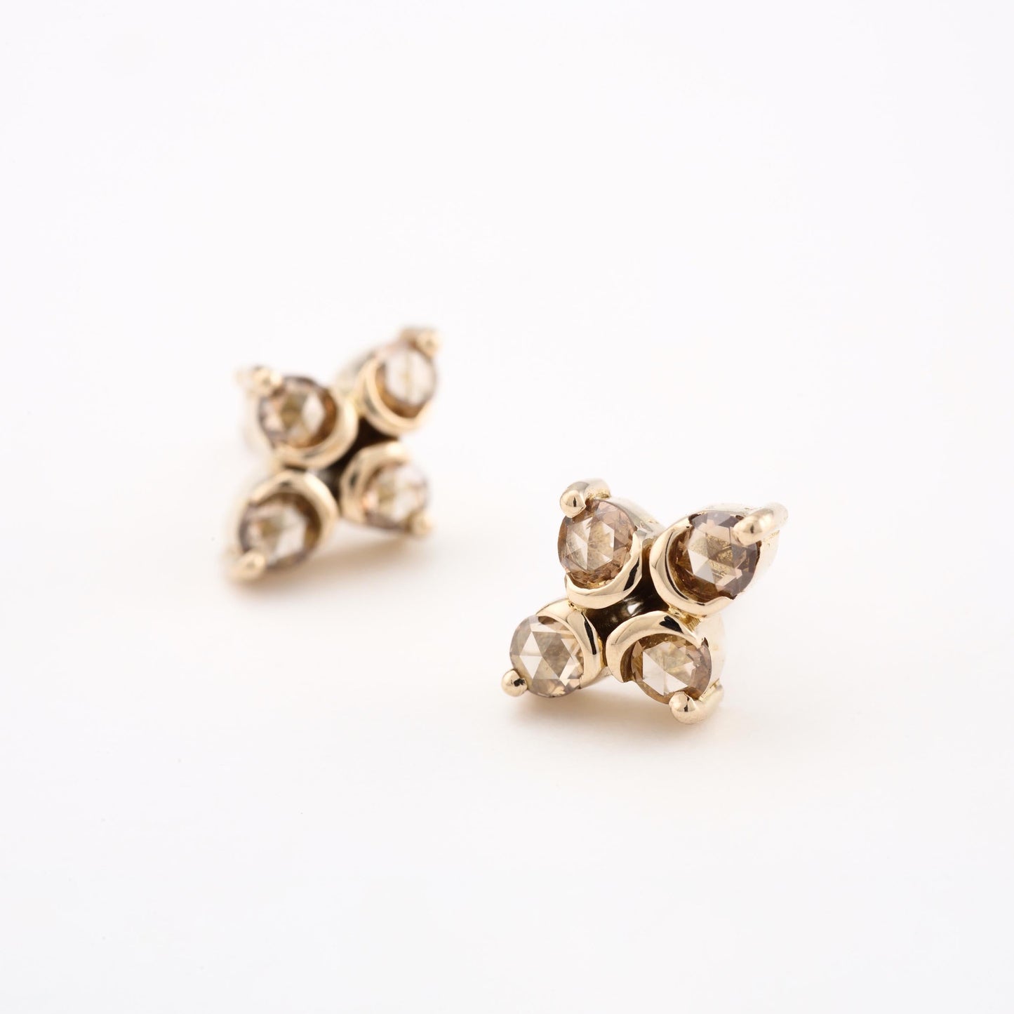 The Tirtha Gold and Diamond Ear Studs by Rasvihar