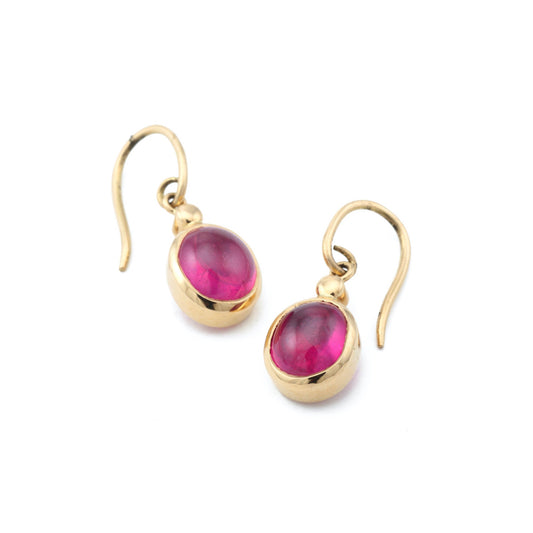 The Taruna Gold and Ruby Hook Earrings by Rasvihar