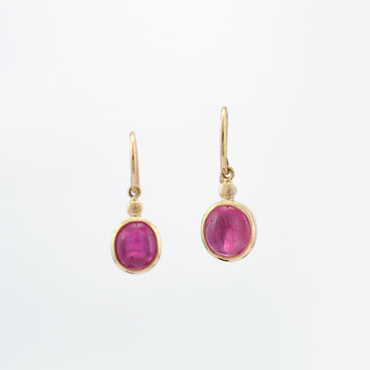 The Taruna Gold and Ruby Hook Earrings by Rasvihar