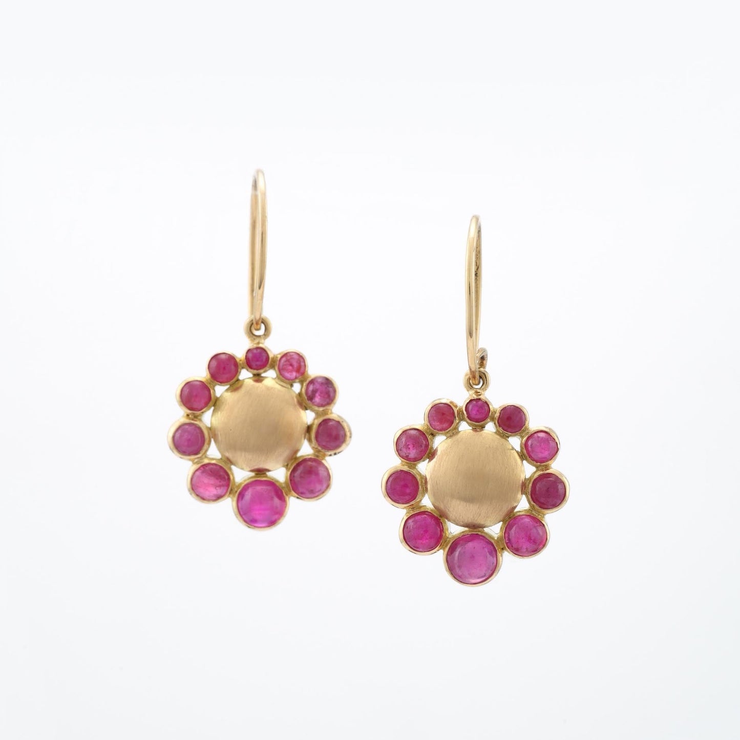 The Vennila Gold and Ruby Hook Earrings by Rasvihar
