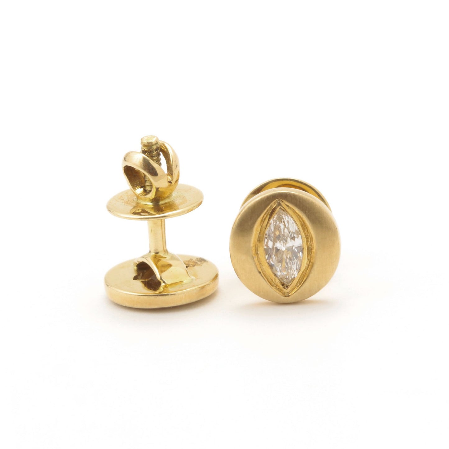 The Trinetra Gold and Diamond Ear Studs by Rasvihar
