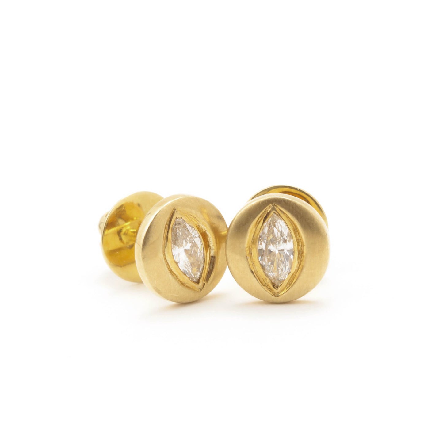 The Trinetra Gold and Diamond Ear Studs by Rasvihar