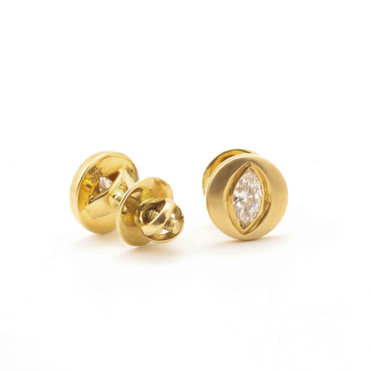 The Trinetra Gold and Diamond Ear Studs by Rasvihar