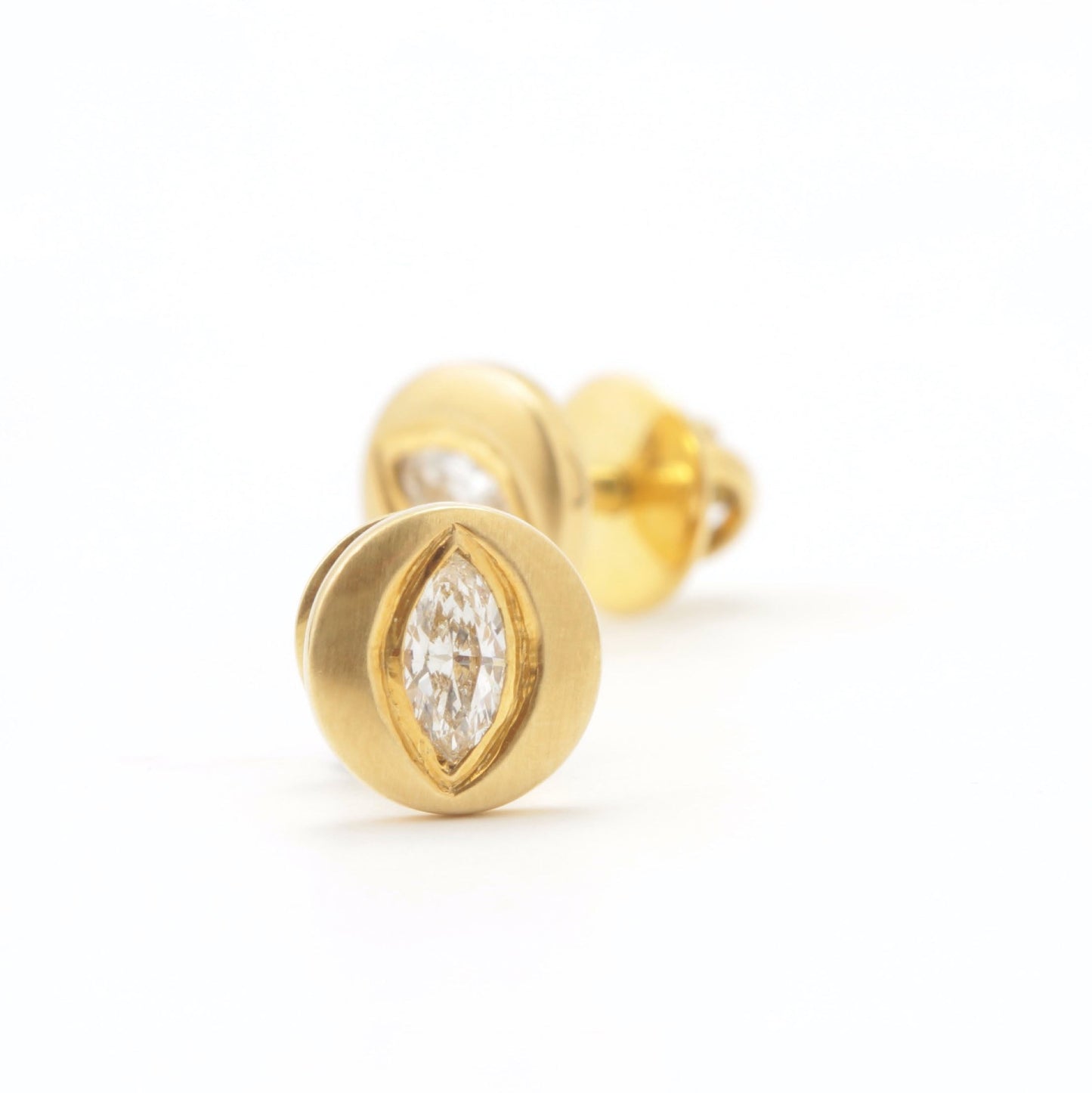 The Trinetra Gold and Diamond Ear Studs by Rasvihar