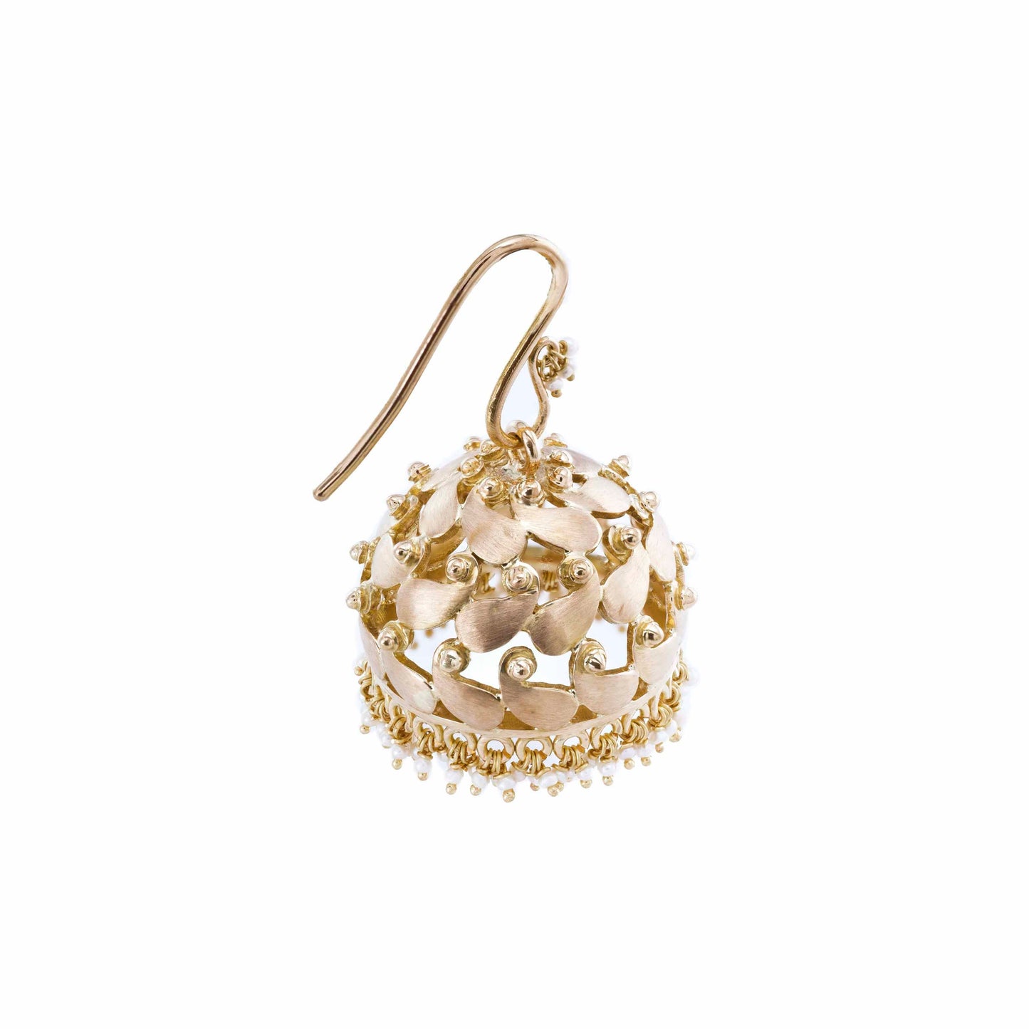 The Dhenuka Gold, Diamond and Pearl Jhumka by Rasvihar