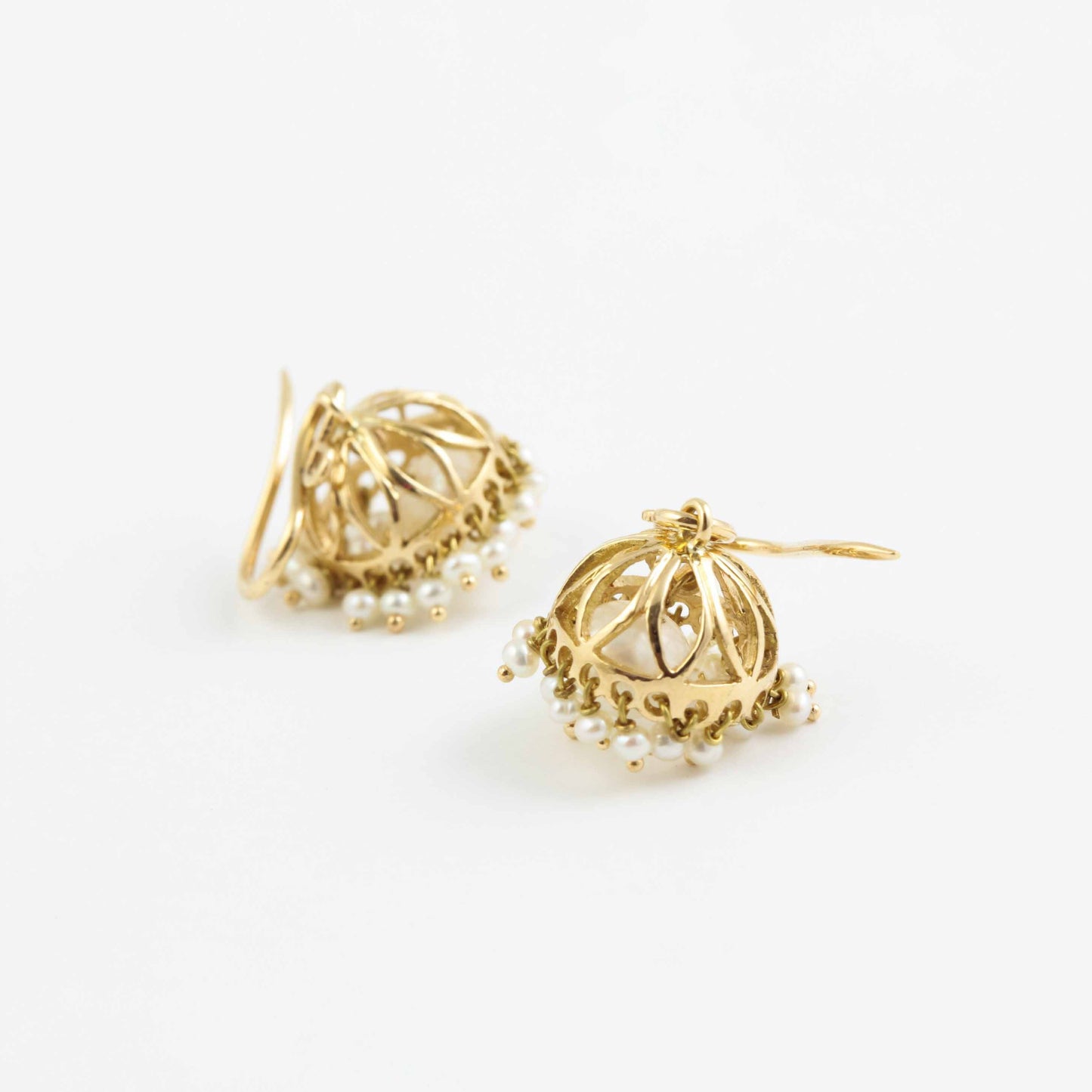 The Sukriti Gold and Pearl Jhumka by Rasvihar