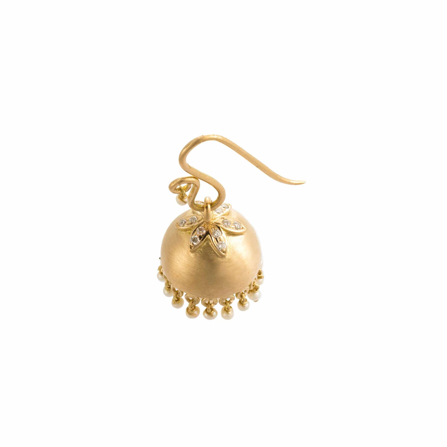 The Kalakriti Gold, Diamond and Pearl Jhumka by Rasvihar